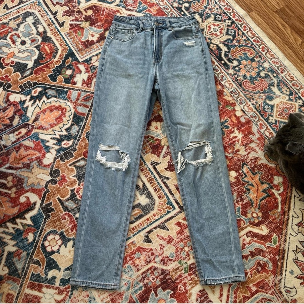 American Eagle Outfitters Light Blue Distressed Men's Jeans